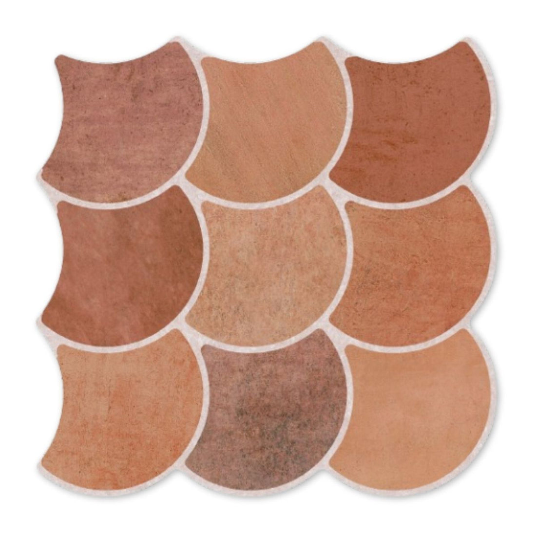 Scallop Terracotta Effect Porcelain Tile 30x30cm - Luxury Tiles UK