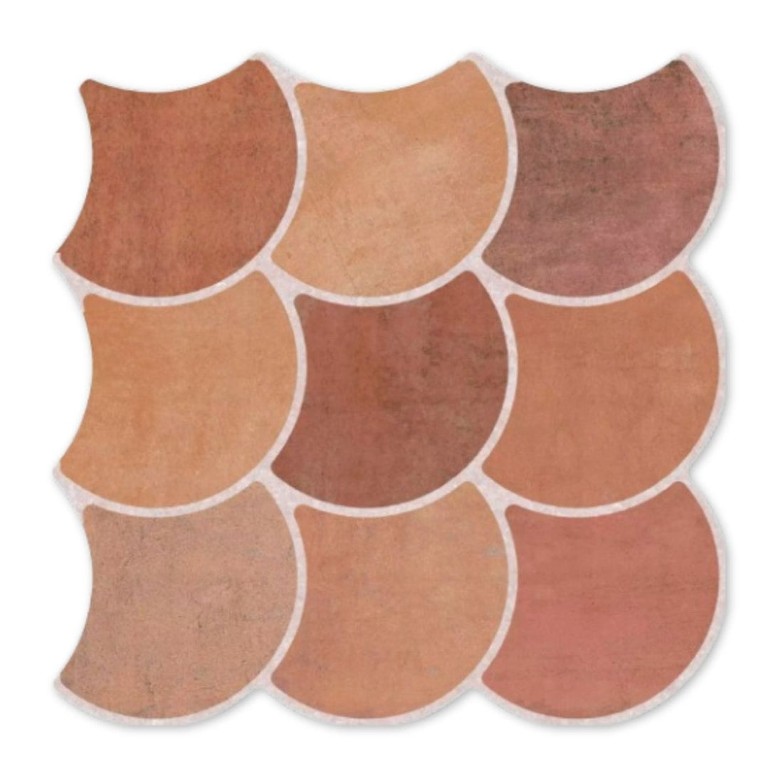 Scallop Terracotta Effect Porcelain Tile 30x30cm - Luxury Tiles UK