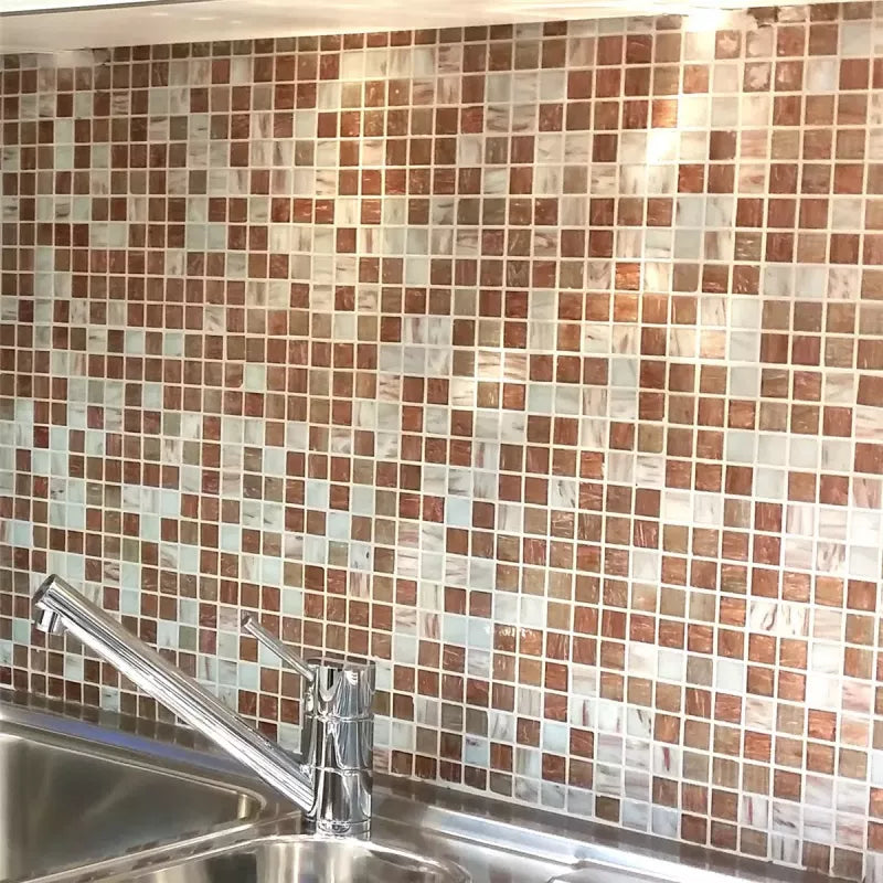 Barwolf Peach Mix Mosaic Tiles Kitchen Splash Counter