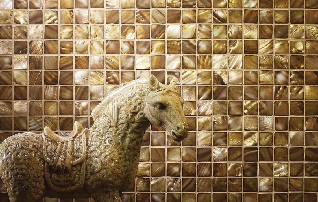 bronze pearl mosaic tile for showers and spa