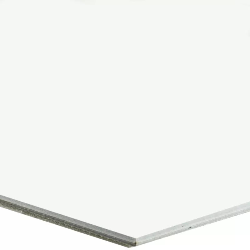 CLOSE UP WHITE HEXAGON VINYLE TILE