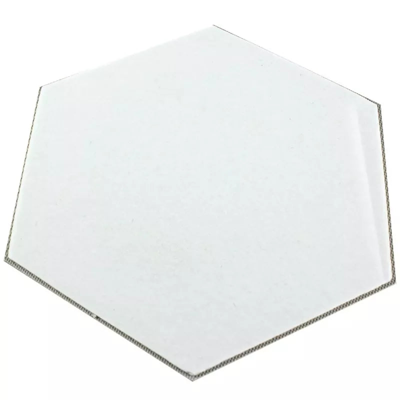 White self adhesive hexagon back side