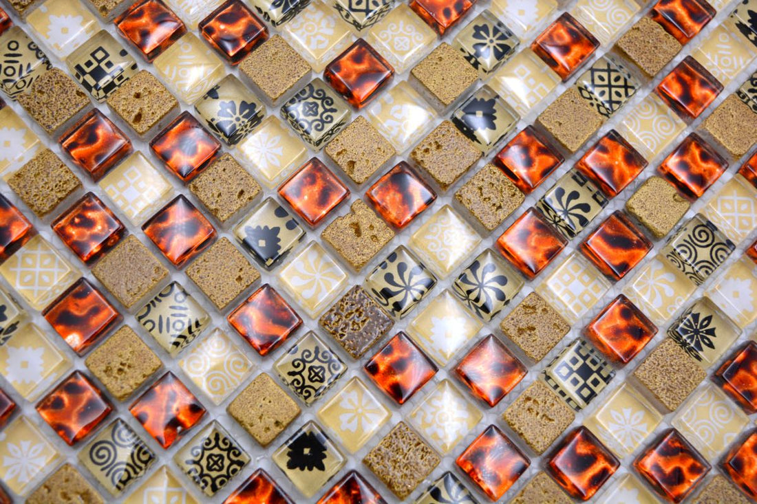 Leopard Glass Mosaic Tiles