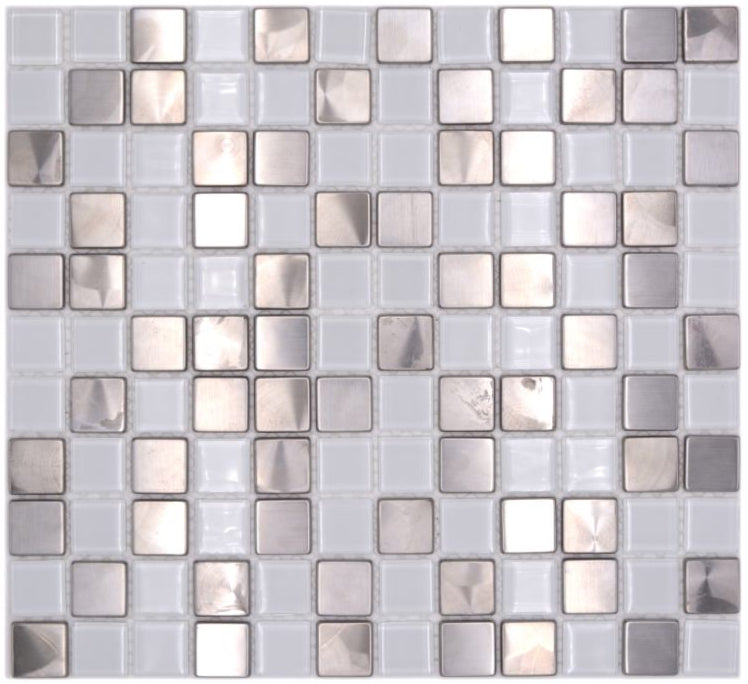 Cosmos Silver Metal Glass Mosaic Wall Tile
