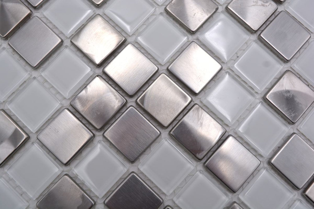 Cosmos Silver Metal Glass Mosaic Wall Tile