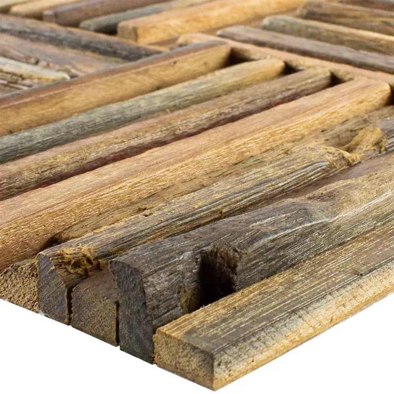 3D wood mosaic