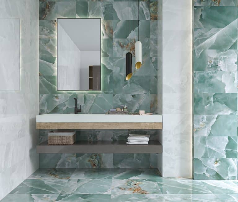 Green onyx bathroom decor