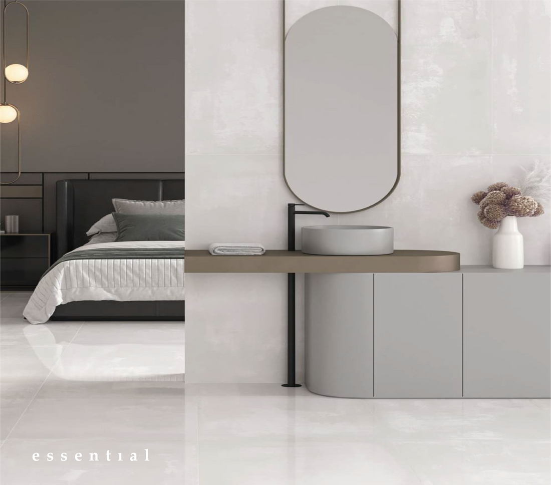 Essential White Concrete Effect Tiles - Luxury Tiles