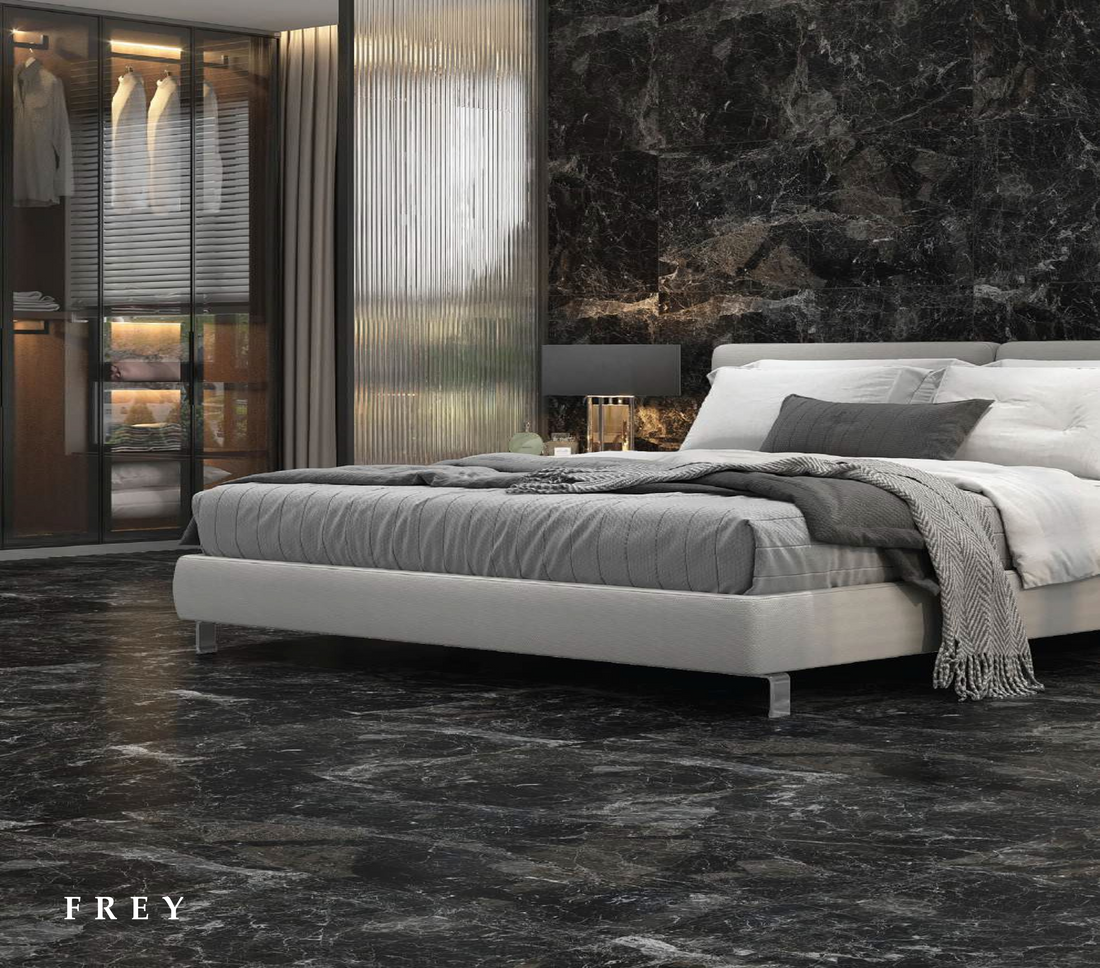 Frey Anthracite Black Marble Effect Tile