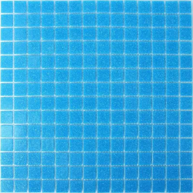 blue glass pool tiles