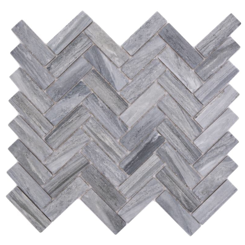 Ceramic Grey Herringbone Floor and Wall Mosaic Tile - Luxury Tiles UK
