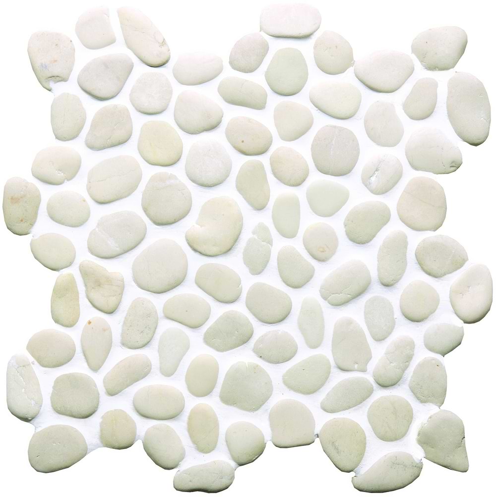 ivory pebble white mosaic floor tile