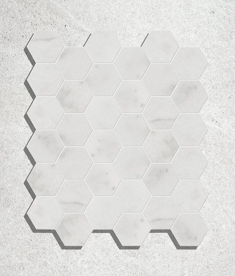 marble carrara hexagon wall tiles