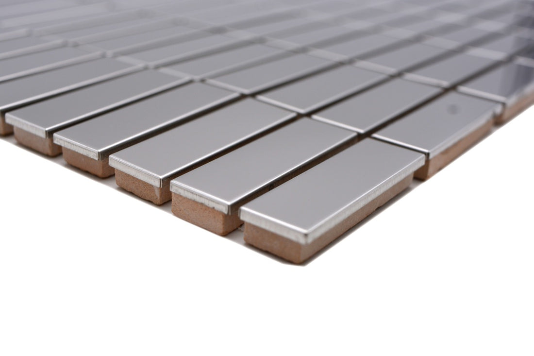 Lux Silver Gloss Kit Kat Mosaic Tile