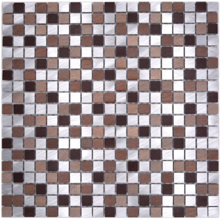 Metallic Silver Mocha Gloss Mosaic Tiles