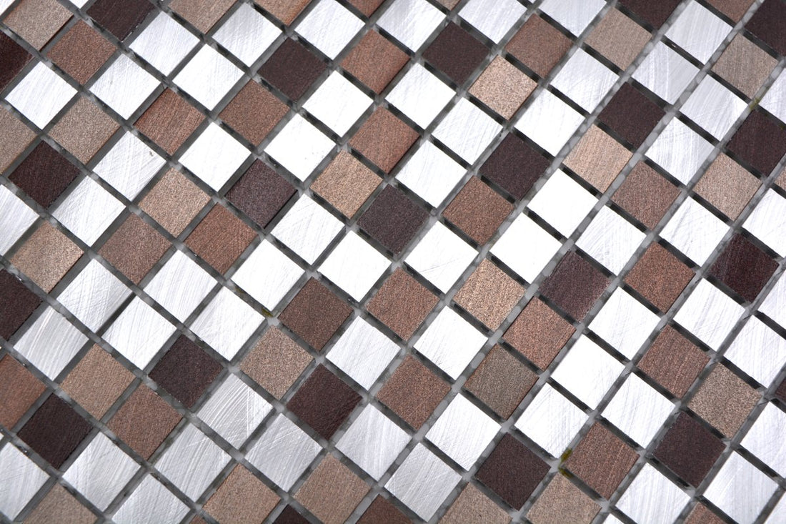 Silver Mocha Gloss Mosaic Tiles