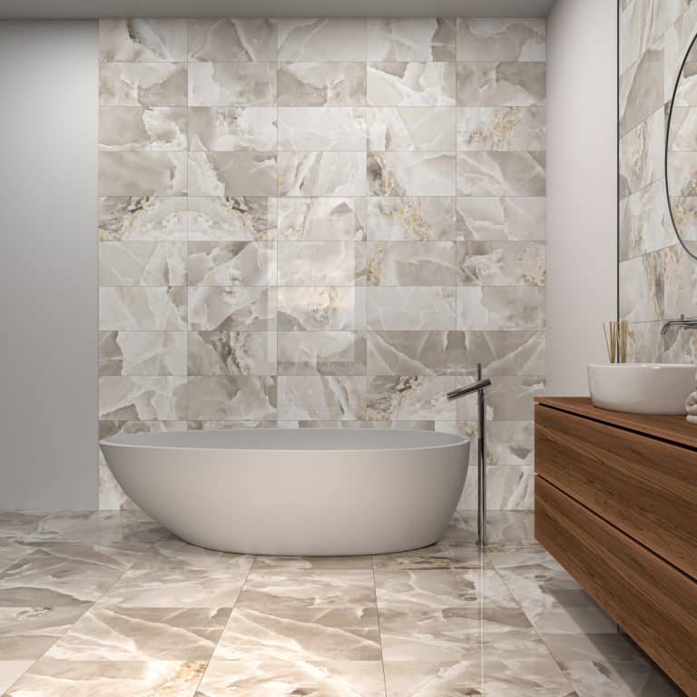 beige onyx bathroom decor