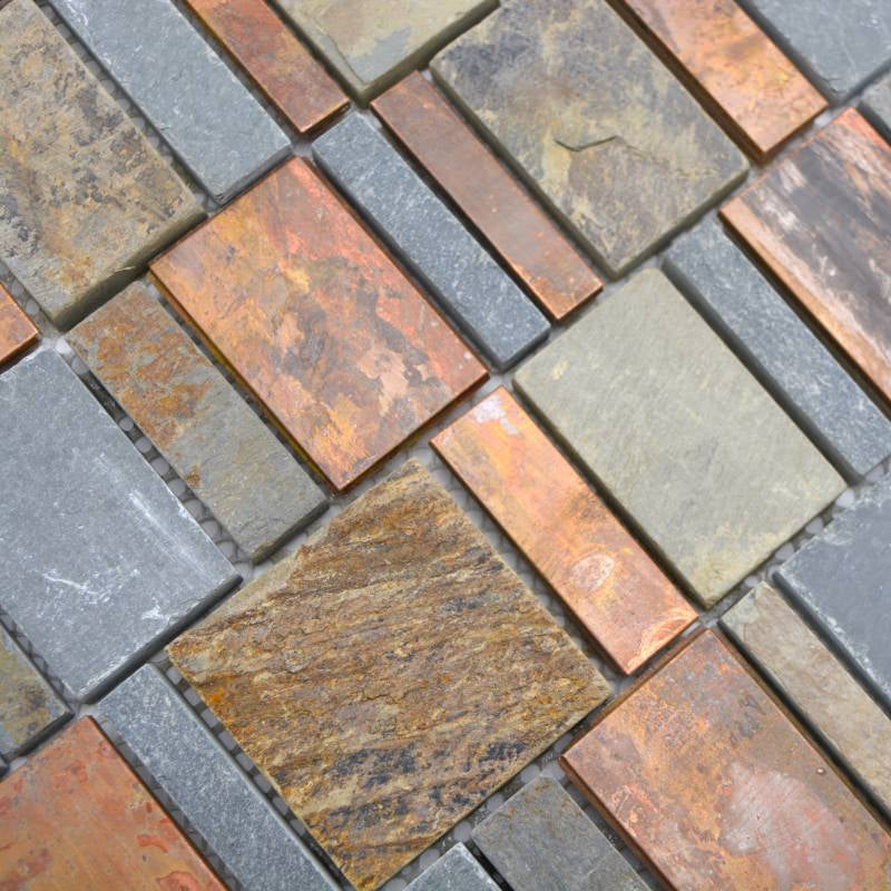 Rustic Metal mosaic tile