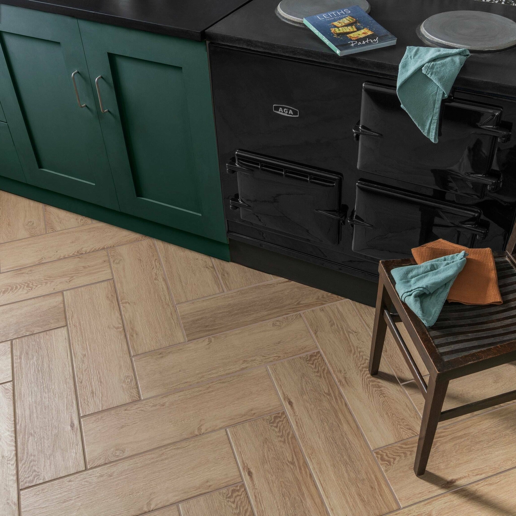 Herringbone Wood Tile Flooring