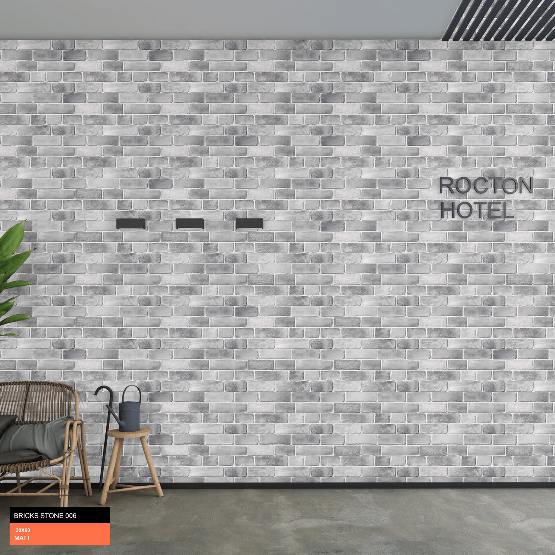 Grey Masonary Brick Stone Slip Effect Tiles 300x600mm - Luxury Tiles UK