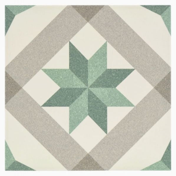 Yorkshire Green Pattern Floor and Wall Tile - Luxury Tiles UK