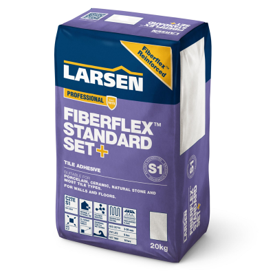 Larsen Professional Fibreflex Standard Set+ C2 S1 Tile Adhesive White 20kg - Luxury Tiles UK