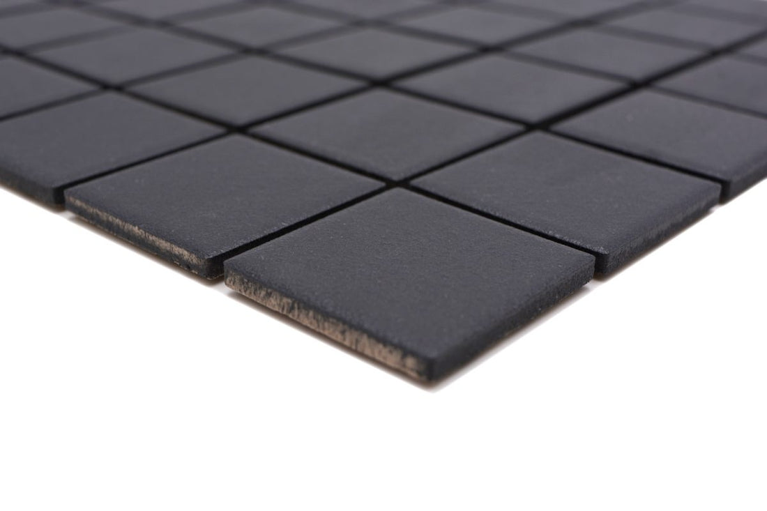 Devon Black Anti-Slip Mosaic Tile - Luxury Tiles UK