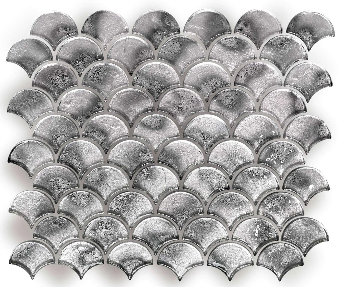 Scallop Silver Shell Mosaic Tile - Luxury Tiles UK
