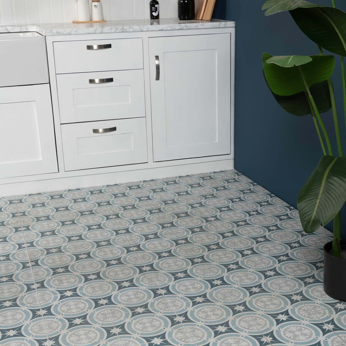 Marble Arch Marina Blue 450x450mm Floor & Wall Tile - Luxury Tiles UK