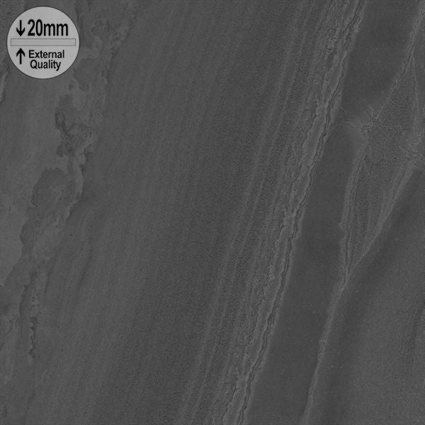 Black Stone 20mm Outdoor Porcelain Tile 600x600mm - Luxury Tiles UK