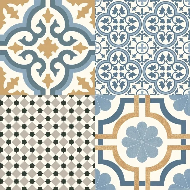 Cambridge Victorian Pattern Porcelain Wall & Floor Tile - Luxury Tiles UK