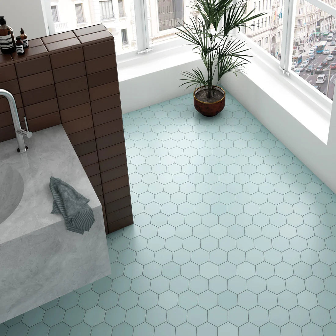 Bathroom Hexagon Tiles