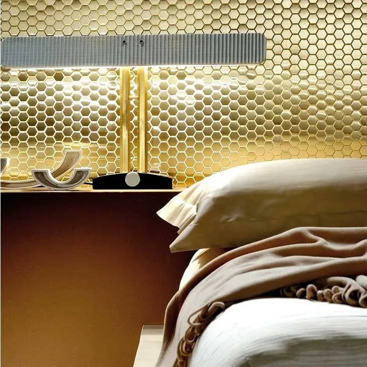 Golden Honey Hive Hexagon Mosaic Tile Luxury Tiles UK