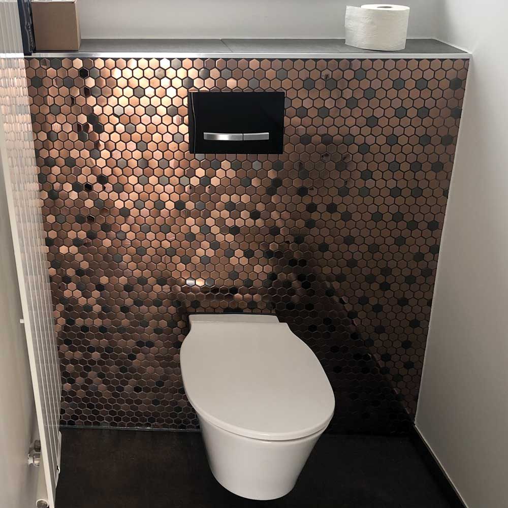 Bronze Hexagon Hive Mix Mosaic 290x306mm Tile - Luxury Tiles UK