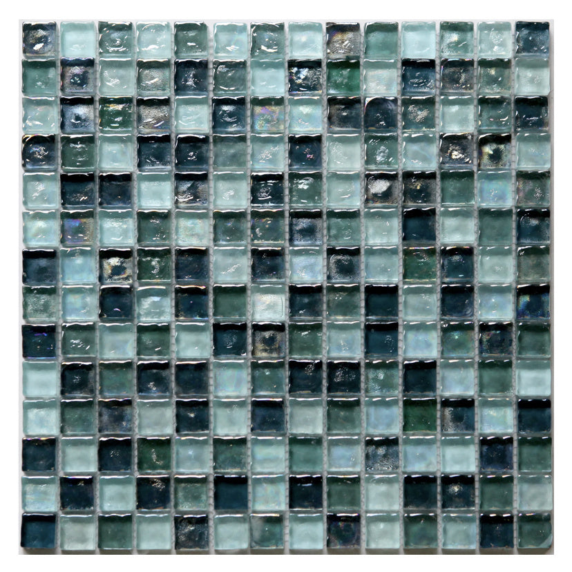 Rotomaire Blue Glass Square Mosaic 30x30cm - Luxury Tiles UK