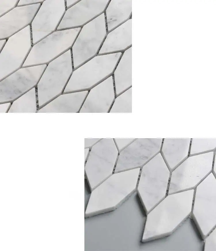 Marble Feather Mosaic Floor & Wall Tile Luxury Tiles UK