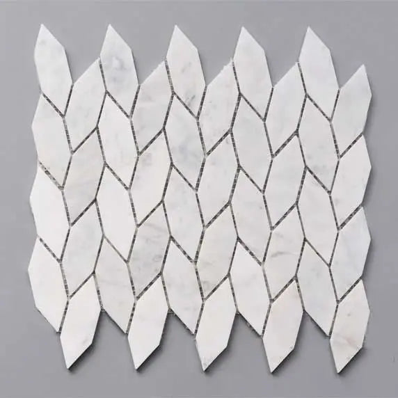 Marble Feather Mosaic Floor & Wall Tile Luxury Tiles UK