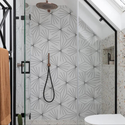 Lily Pad Bianco Hexagon Floor and wall Tile