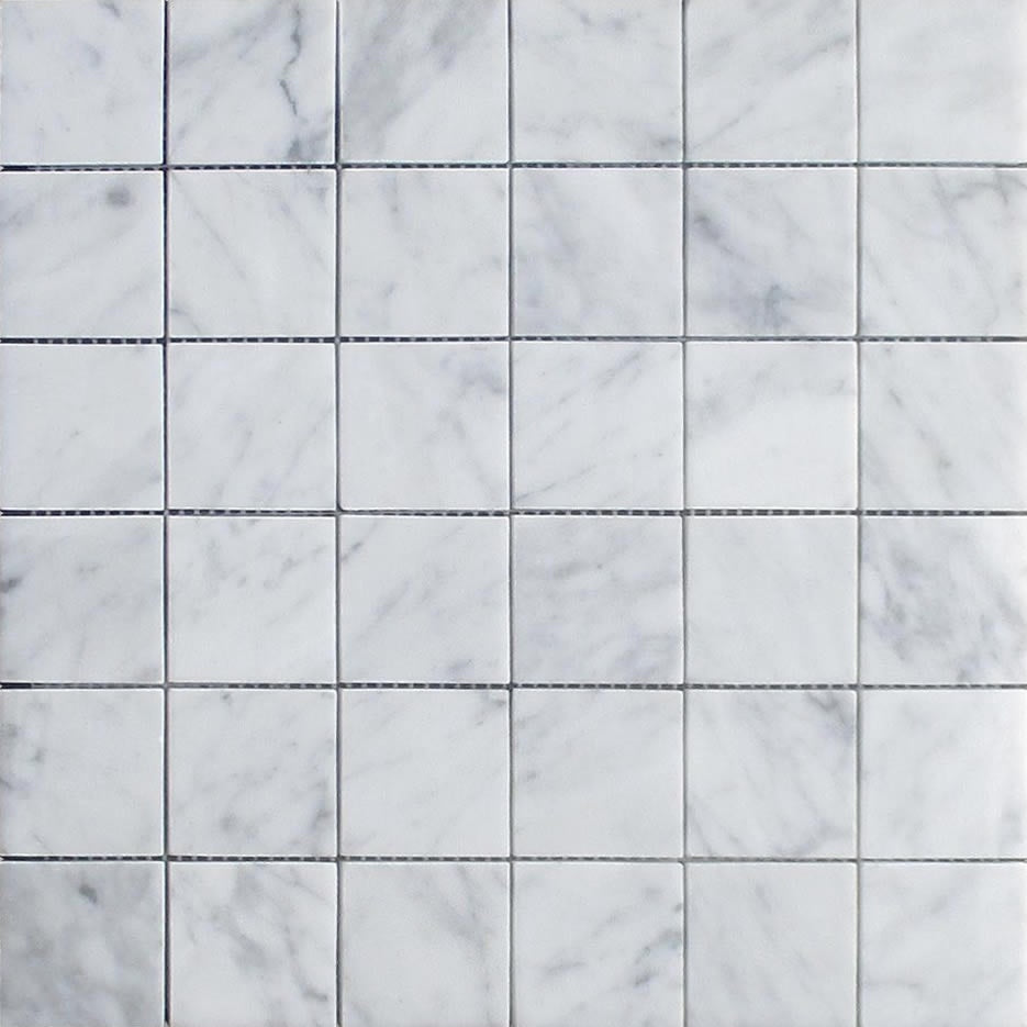 Carrara White Polished Marble Mosaic Tile 30x30cm - Luxury Tiles UK