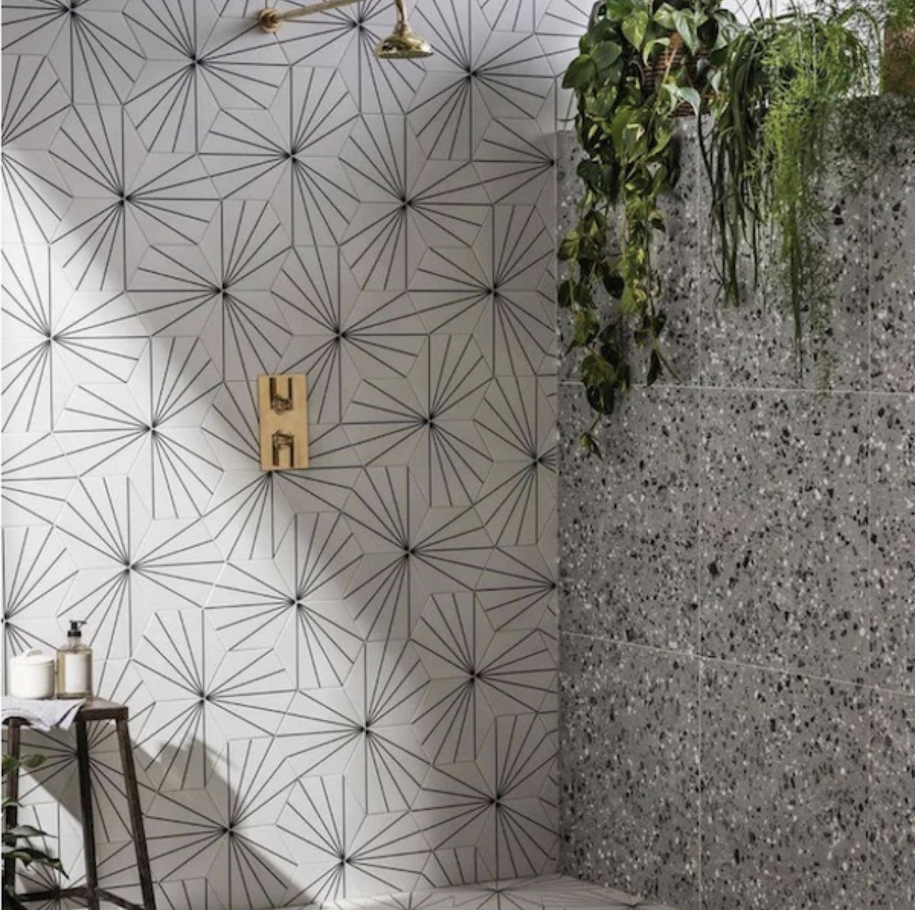 Lily Pad Bianco Hexagon Floor and wall Tile - Luxury Tiles UK