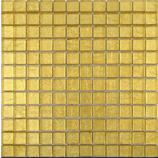 Gold Stone Glass Mosaic Tile 30cm x 30cm