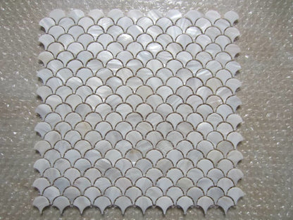 Handmade White Fish Scale Mother of Pearl Mosaic Tile For Bathroom Kitchen Wall Shower Spa Backsplash Tile