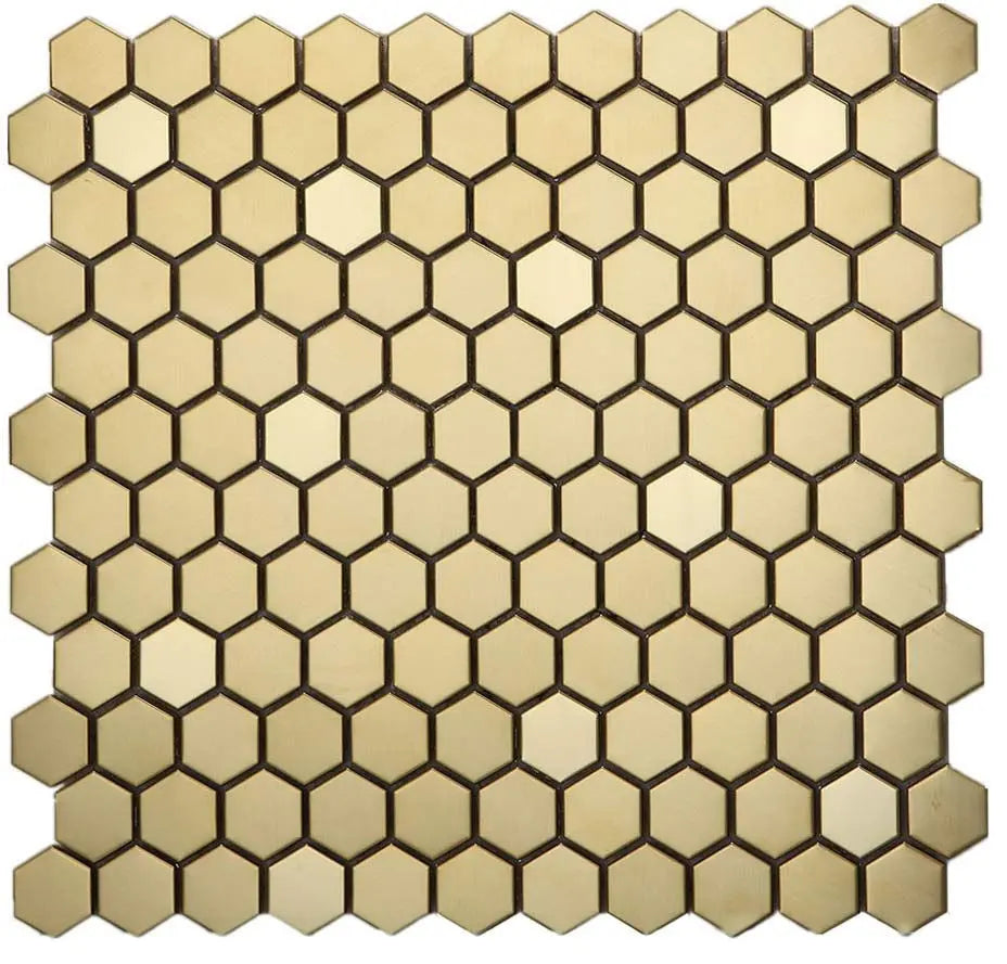 Golden Honey Hive Hexagon Mosaic Tile Luxury Tiles UK