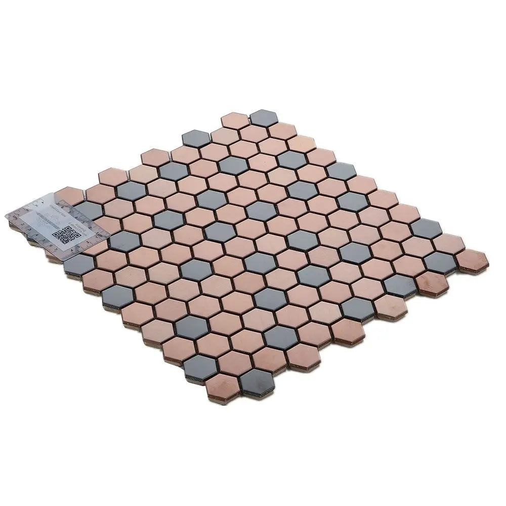 Bronze Hexagon Hive Mix Mosaic 290x306mm Tile Luxury Tiles