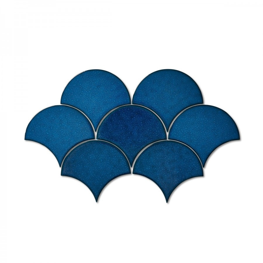 Fish scale Royal Blue Decor Wall Tile - Luxury Tiles UK