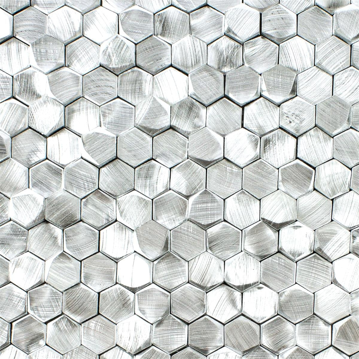 Aluminium Metal Mosaic Tiles McAllen Silver