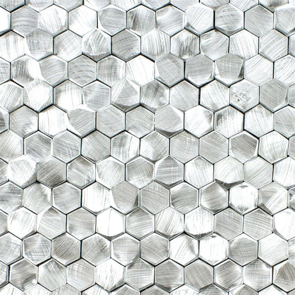 Aluminium Metal Mosaic Tiles McAllen Silver