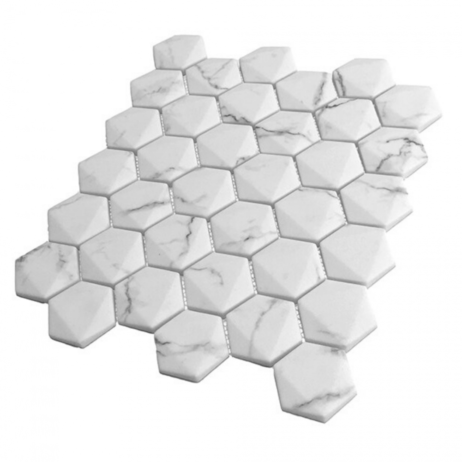 Marble Hexagon Matt Mosaic Tile - Luxury Tiles UK