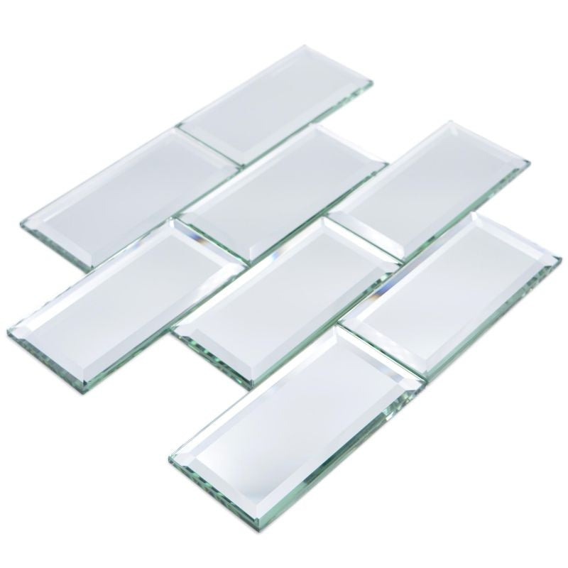 Mirror Glass Rectangle Mosaic Tile 298x298mm - Luxury Tiles UK