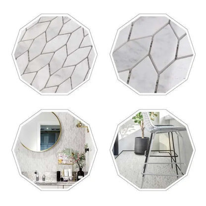 Marble Feather Mosaic Floor &amp; Wall Tile Luxury Tiles UK